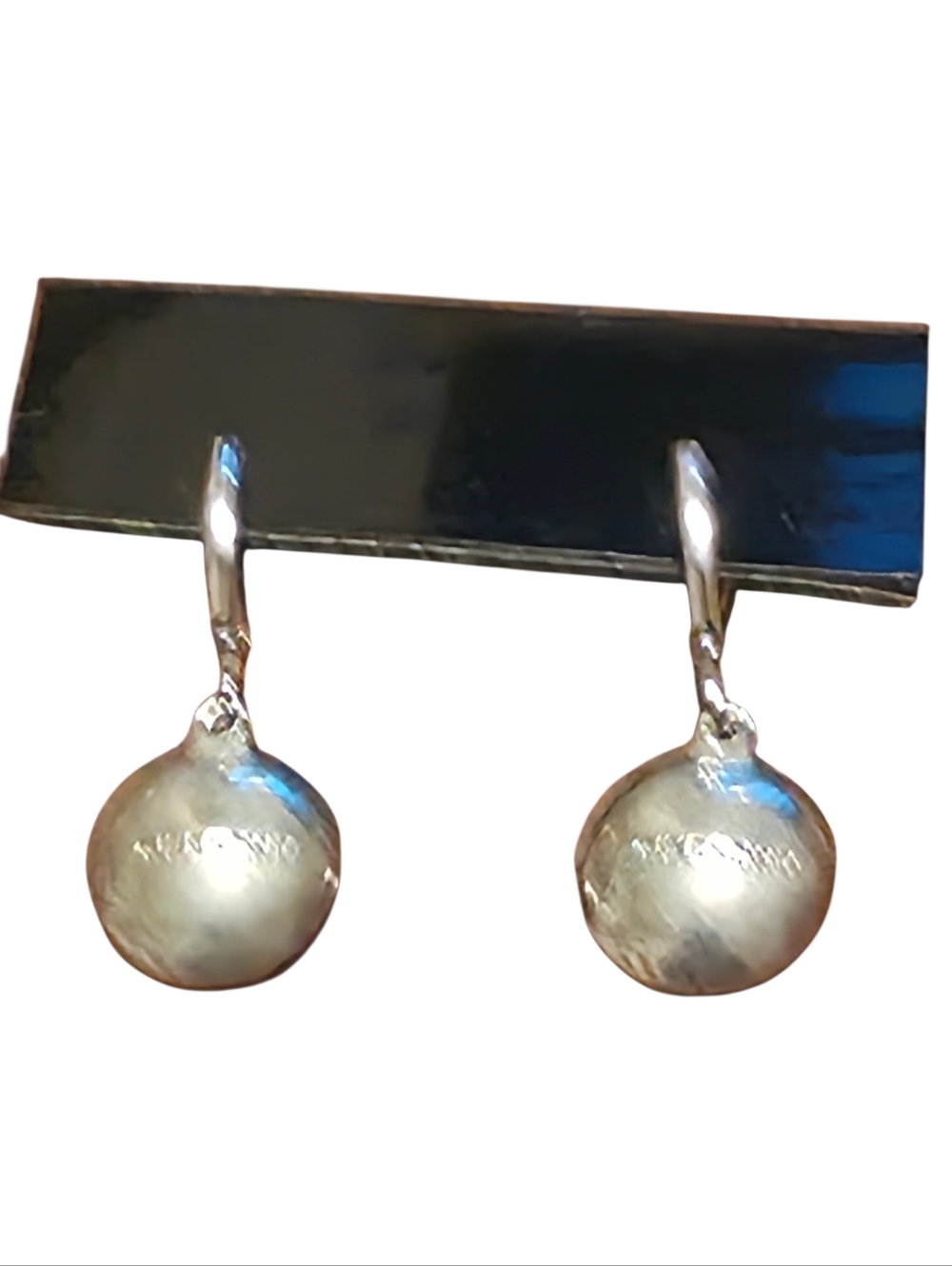 Givenchy Rhinestone Drop Earrings Silver Tone Halo Dangle Signed Vintage - Picture 4 of 4